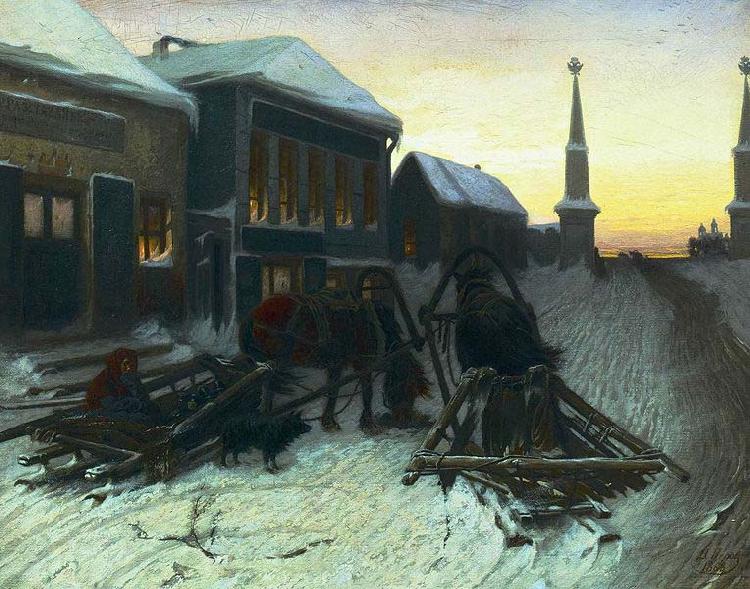 Vasily Perov The last tavern at the city gates Norge oil painting art
